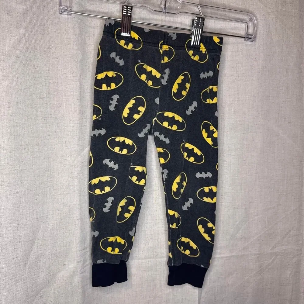 Batman Toddler Pajama Pants 3T Black Yellow Comics
